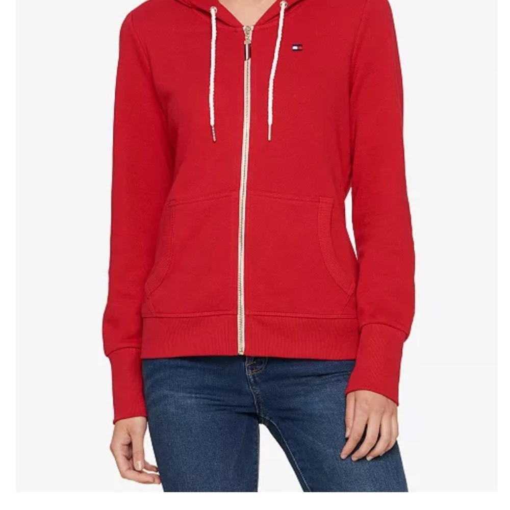 Red Tommy Hilfiger Zip Up